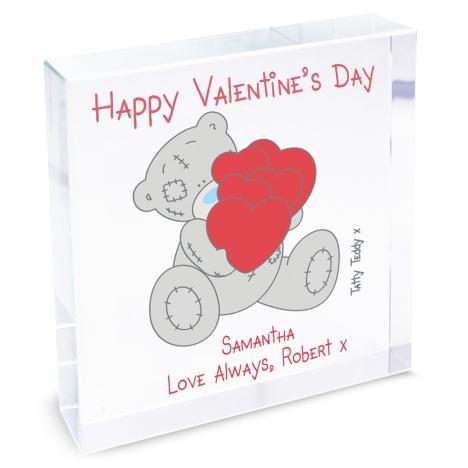 Personalised Me to You Bear Love Hearts Glass Block £17.99